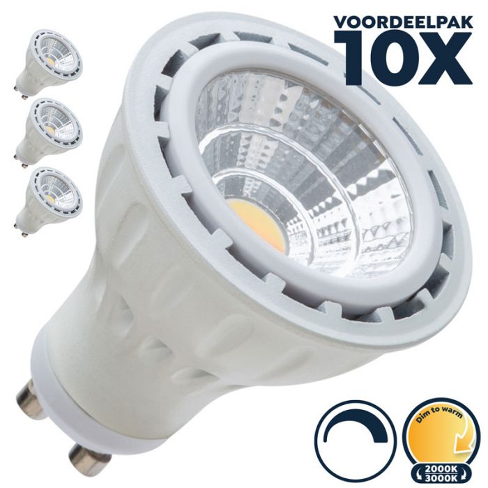 Scheur Achtervolging Document Voordeelpak 10x GU10 led spot dimbaar dim to warm 5W - Pro