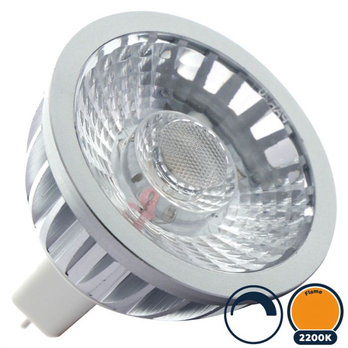 Rennen koper Kaal GU5.3 led spot dimbaar 2200K/flame (MR16)