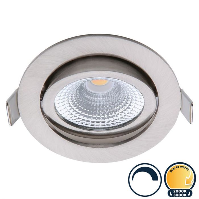 Kanon monteren botsing Dimbare led inbouwspot RVS, dim to warm, kleine inbouwdiepte, IP54