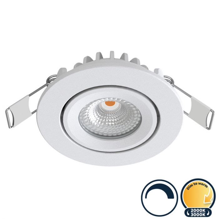 Led inbouwspot dimbaar, ondiepe IP54, dim to warm, klein/55mm