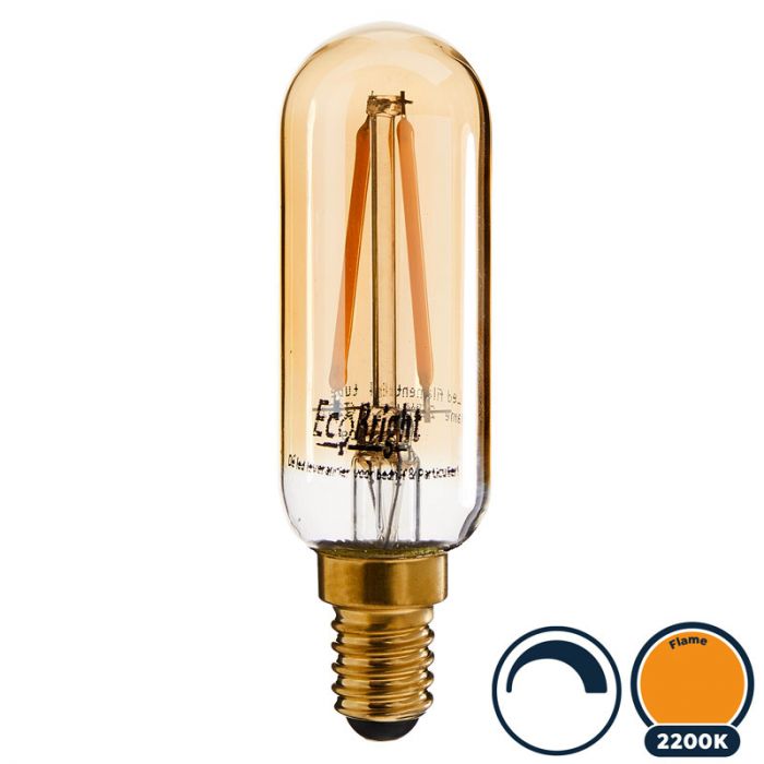 Blind vertrouwen voelen portemonnee Led filament E14 buislamp flame 2.5W dimbaar (T25)