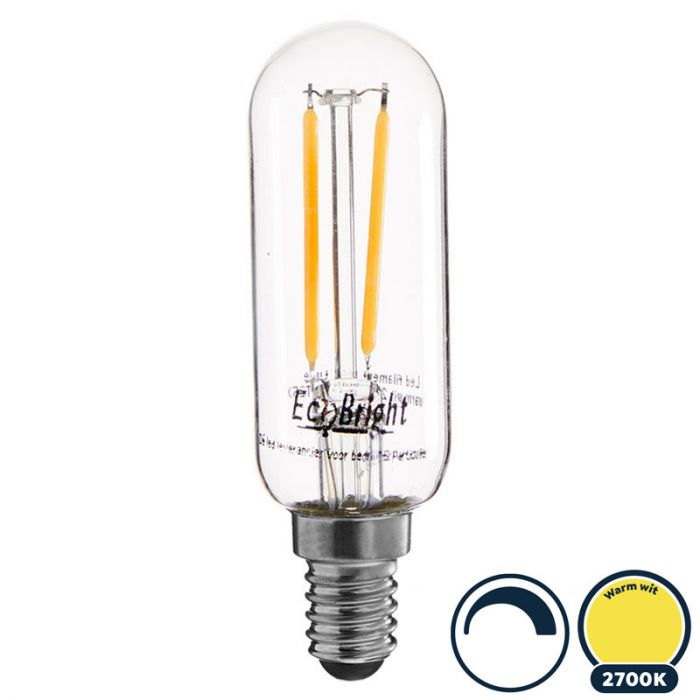 Individualiteit hetzelfde Waar Led filament E14 buislamp warm wit 2.5W dimbaar (T25)