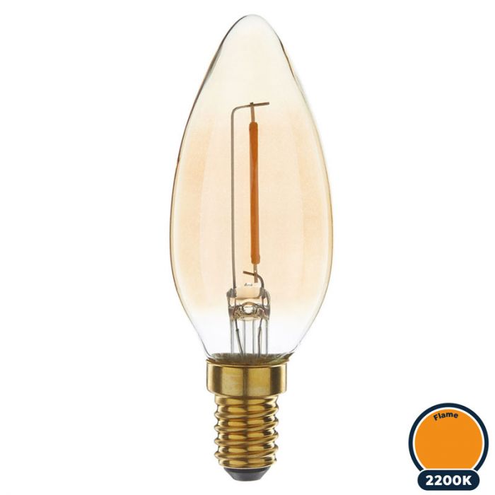 opslag Embryo delicaat Led filament E14 kaarslamp flame 1W (B35)