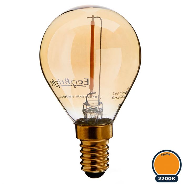 zoogdier melodie Gestreept Led filament E14 kogellamp flame 1W (G45)