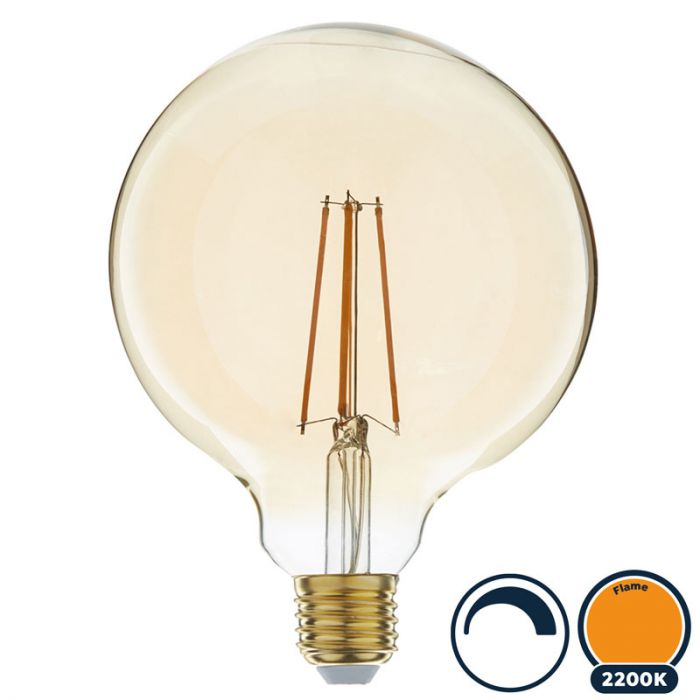 ik wil ondergoed Egyptische Led filament E27 globe flame 6W dimbaar (G125)