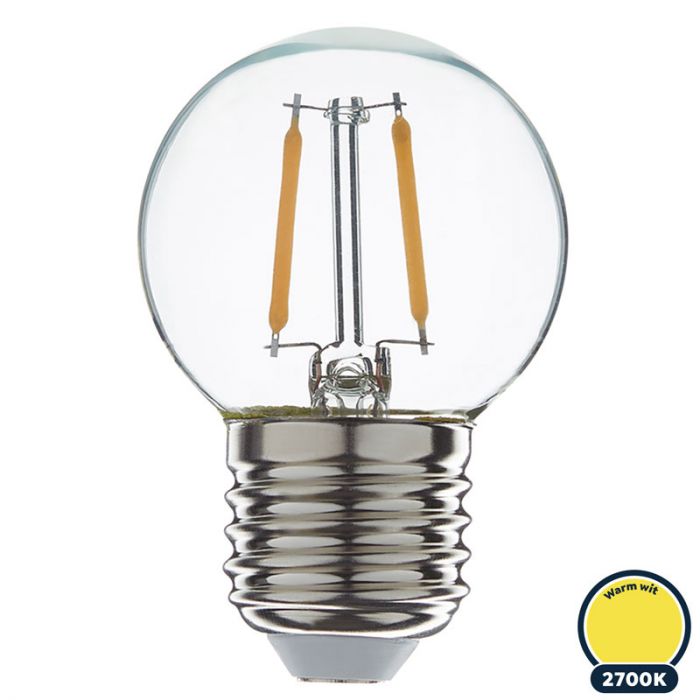 lekken Ordelijk zeven Led filament E27 kogellamp warm wit 1W (G45)