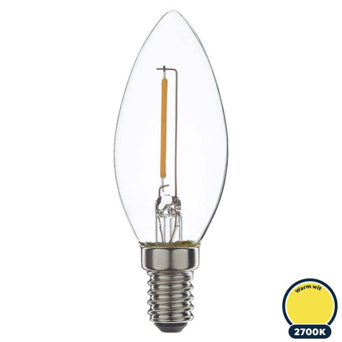 toernooi resterend hoorbaar Led filament E14 kaarslamp warm wit 1W (B35)