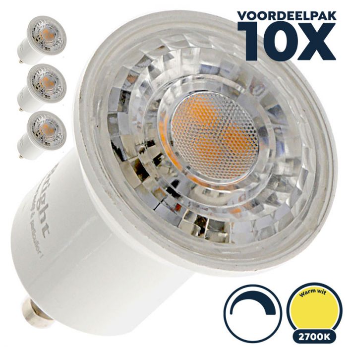 bygning balance klasse Voordeelpak 10x GU10 led spot 35mm (MR11) dimbaar 2700K/warm wit