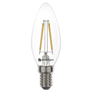 Voordeelpak 10x Led filament E14 kaarslamp warm wit 2,5W dimbaar (B35)