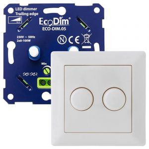 Led dimmer inbouw 2 x 0 - 100 watt ECO-DIM.05 Duo - Jung