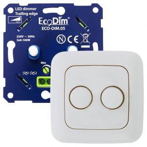 Led dimmer inbouw 2 x 0 - 100 watt ECO-DIM.05 Duo - Busch-Jaeger Reflex SI