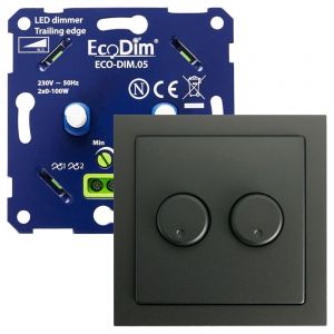 Led dimmer inbouw 2 x 0 - 100 watt ECO-DIM.05 Duo - Busch-Jaeger Future Linear