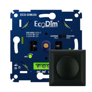 Led dimmer inbouw 0 - 500 watt ECO-DIM.03 inclusief dimmerknop zwart