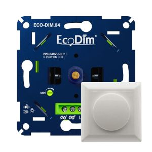 Led dimmer inbouw 0 - 150 watt ECO-DIM.04 inclusief dimmerknop wit