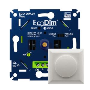 Led dimmer inbouw 0 - 250 watt ECO-DIM.07 Z-Wave inclusief dimmerknop wit