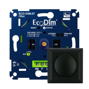 Led dimmer inbouw 0 - 250 watt ECO-DIM.07 Z-Wave inclusief dimmerknop zwart