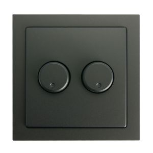 Duo dimmerknop voor Busch-Jaeger Future Linear mat zwart incl. centraalplaat