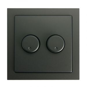 Duo dimmerknop voor Busch-Jaeger Future Linear mat zwart incl. centraalplaat