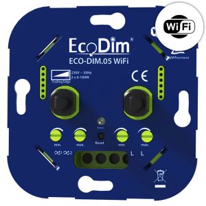 WiFi duo led dimmer inbouw 2x 0-100W | ECO-DIM.05 WiFi