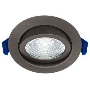 Dimbare led inbouwspot gun metal, 2700K/3000K/DTW, kleine inbouwdiepte, IP54