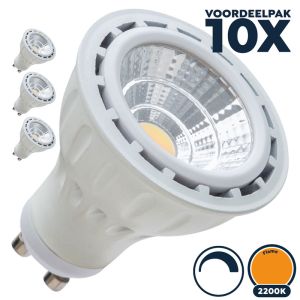 Voordeelpak 10x GU10 led spot dimbaar 2200K/flame 5W - Pro