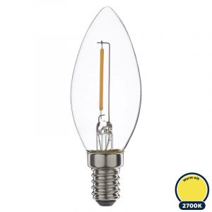 Led filament E14 kaarslamp warm wit 1W (B35)