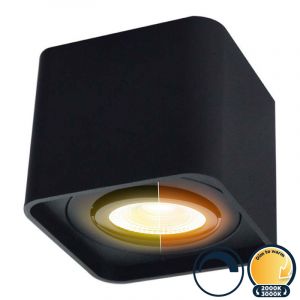 Led opbouwspot dim to warm, vierkant, 100x100x85mm, zwart