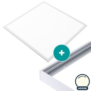 Led panelen 6 stuks opbouw 60 x 60 cm 4000 kelvin helder wit Plug & Play 