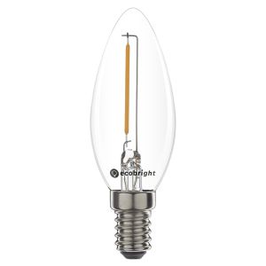 Led lamp E14 niet dimbaar 1 watt 2700 kelvin filament kaars 10 stuks