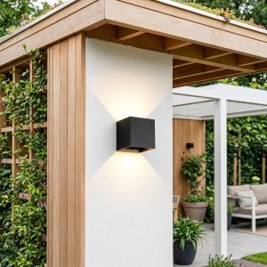 Led wandlamp Twin met sensor dimbaar 6 watt 540 lumen 3000 kelvin warm wit | Mat zwart