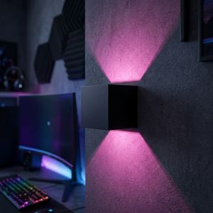 Led wandlamp Vigo Zigbee dimbaar 6 watt 585 lumen 2700-6500 kelvin RGB-CCT | Mat zwart