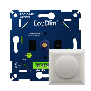 Led dimmer inbouw 0 - 250 watt ECO-DIM.11 Multi hotelschakeling Wit