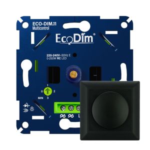 Led dimmer inbouw 0 - 250 watt ECO-DIM.11 Multi hotelschakeling Zwart