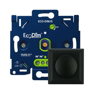 Led dimmer inbouw 0 - 150 watt ECO-DIM.15 - voor Belgische markt Zwart