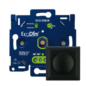 Led dimmer inbouw 0 - 300 watt ECO-DIM.16 - voor Belgische markt Zwart