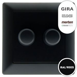 Dimmerknop zwart duo voor alle EcoDim duo dimmers Gira, Jung & Merten