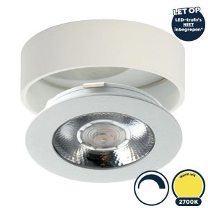 Led meubelspot/keukenspot opbouw extra warm wit, Ø62x18mm, wit