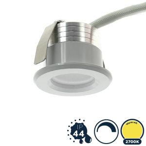 Led inbouwspot dimbaar, mini, IP44, extra warm wit, wit, 28mm
