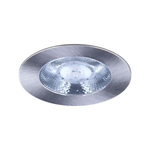 5x Led meubelspot dimbaar, ondiepe inbouw, IP54, extra warm wit, RVS/nikkel, incl. trafo
