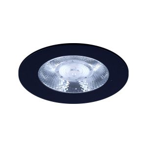 5x Led meubelspot dimbaar, ondiepe inbouw, IP54, extra warm wit, zwart, incl. trafo